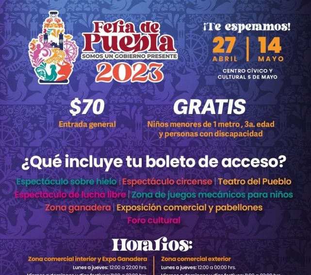 Se confirma el precio del boleto de la Feria de Puebla 2023 Criterio