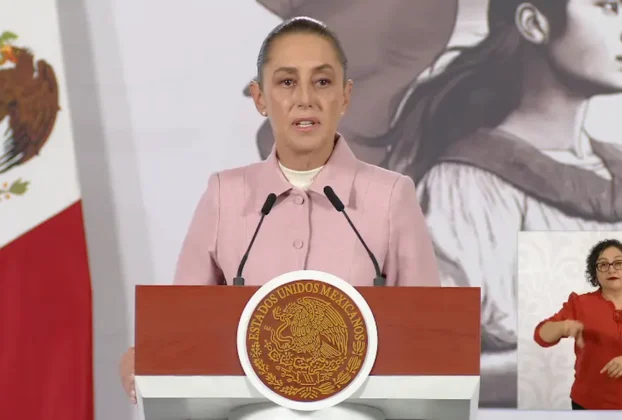 Claudia Sheinbaum habla sobre el Super Bowl LX en su conferencia matutina.