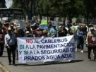foto de manifestacion en contra del cable bus