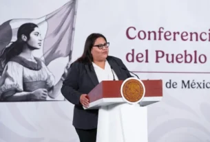 La secretaria de las Mujeres, Citlalli Hernández, presentó el acuerdo durante la conferencia presidencial.