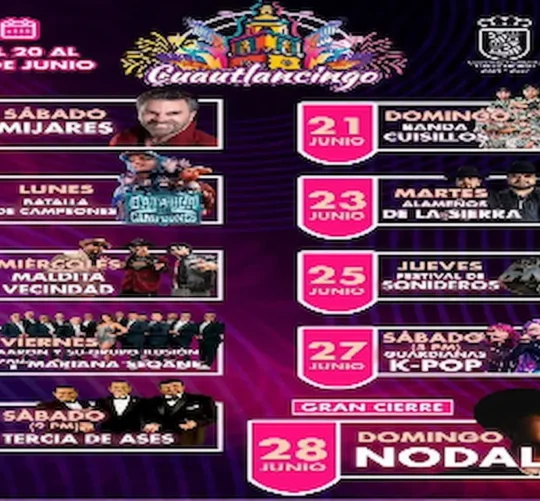 cartelera de la Feria 2026 de Cuautlancingo