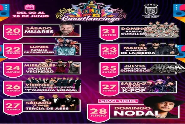 cartelera de la Feria 2026 de Cuautlancingo