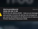 La alerta sísmica fue emitida por 95% de las antenas instaladas en el país en el Primer Simulacro Nacional 2026,