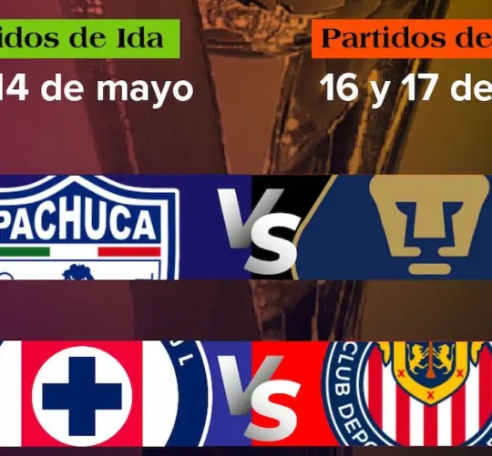 Cruz Azul y Guadalajara abrirán este miércoles en el Estadio Azteca Banorte y se completará el jueves con el duelo entre Pumas y Pachuca en el Estadio Hidalgo.