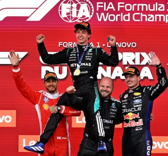 El italiano Andrea Kimi Antonelli (Mercedes) festejó su cuarto triunfo seguido al ganar el Gran Premio de Canadá, el quinto del Mundial de Fórmula Uno