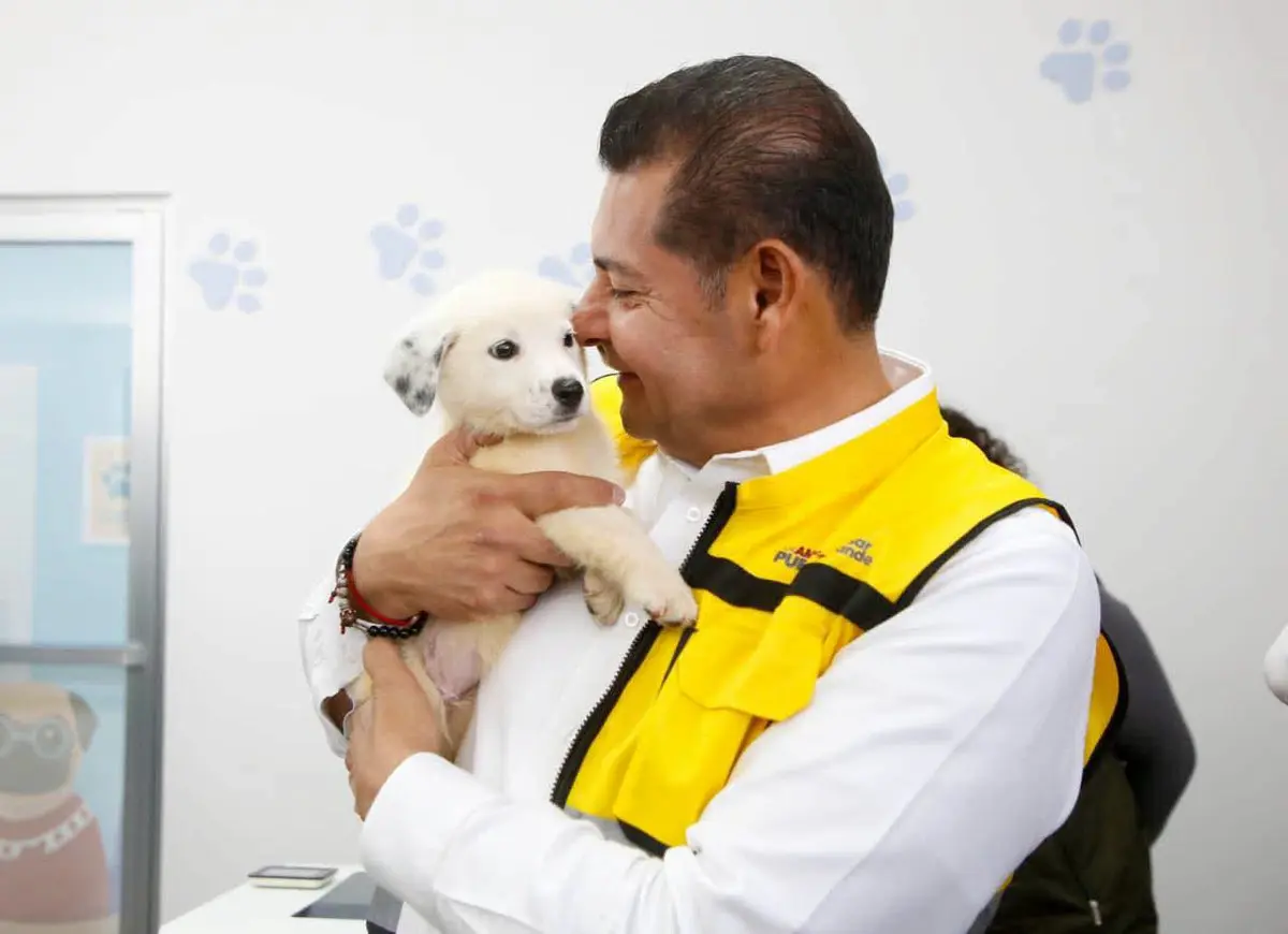 Armenta con su nuevo perrito