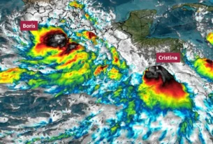 Las bandas nubosas de 'Boris' mantendrán lluvias muy fuertes, rachas de viento y oleaje elevado en entidades del Pacífico mexicano.