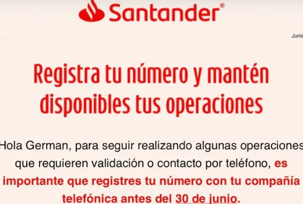 Mediante mensajes enviados a las aplicaciones móviles y correos electrónicos de sus clientes, los bancos hacen un llamado a llevar a cabo esa vinculación directamente con su proveedor de telefonía