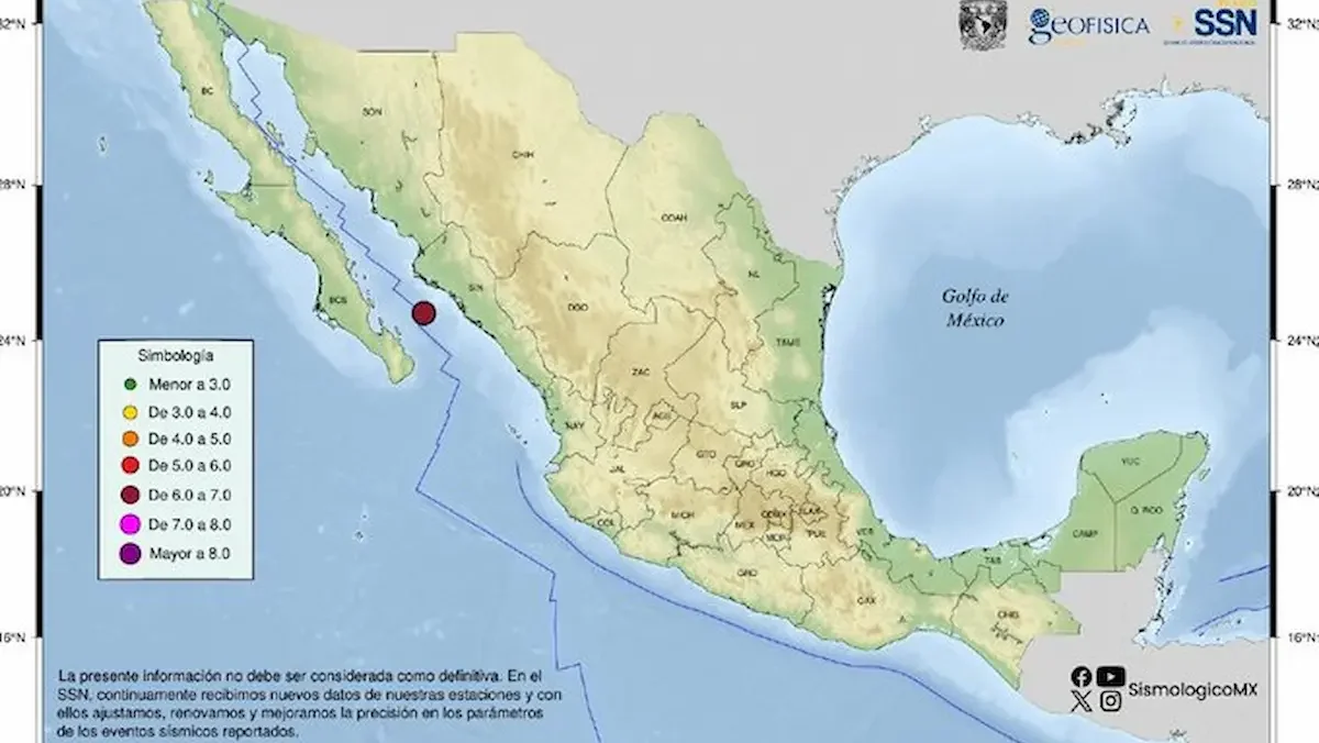 La Coordinación Nacional de Protección Civil informó que, de acuerdo con el centro de alerta de la Secretaría de Marina, no existen variaciones importantes en el nivel del mar que pudieran detonar un tsunami en las costas de Sinaloa.