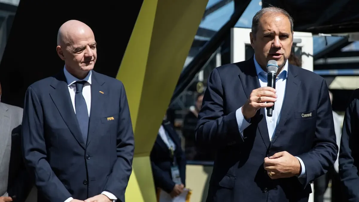 Gianni Infantino, presidente de la FIFA y el presidente de la CONCACAF, Víctor Montagliani