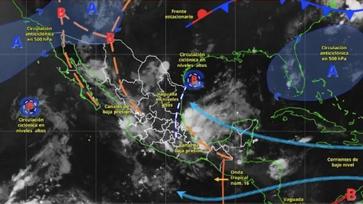 El SMN prevé que una onda tropical 16 contribuya a la inestabilidad en el clima el resto de la semana.