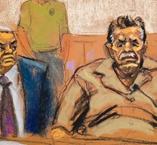 Imagen ilustrativa de Ismael "E Mayo" Zambada al escuchar su sentencia.