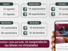 Calendario de fecha límite para el registro de líneas de telefonía celular.