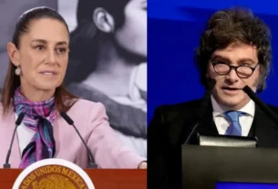 La presidenta de México, Claudia Sheinbaum y el mandatario argentino, Javier Milei.