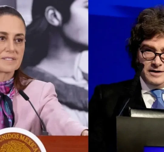 La presidenta de México, Claudia Sheinbaum y el mandatario argentino, Javier Milei.