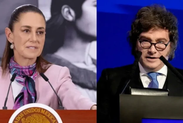 La presidenta de México, Claudia Sheinbaum y el mandatario argentino, Javier Milei.