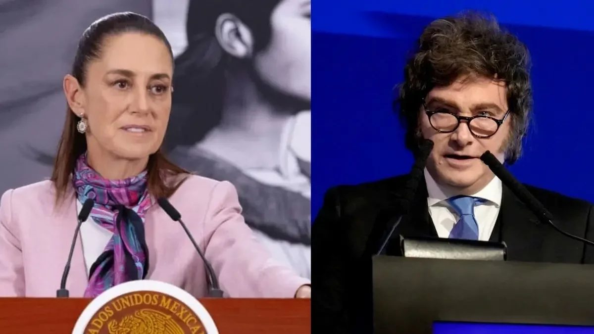 La presidenta de México, Claudia Sheinbaum y el mandatario argentino, Javier Milei.