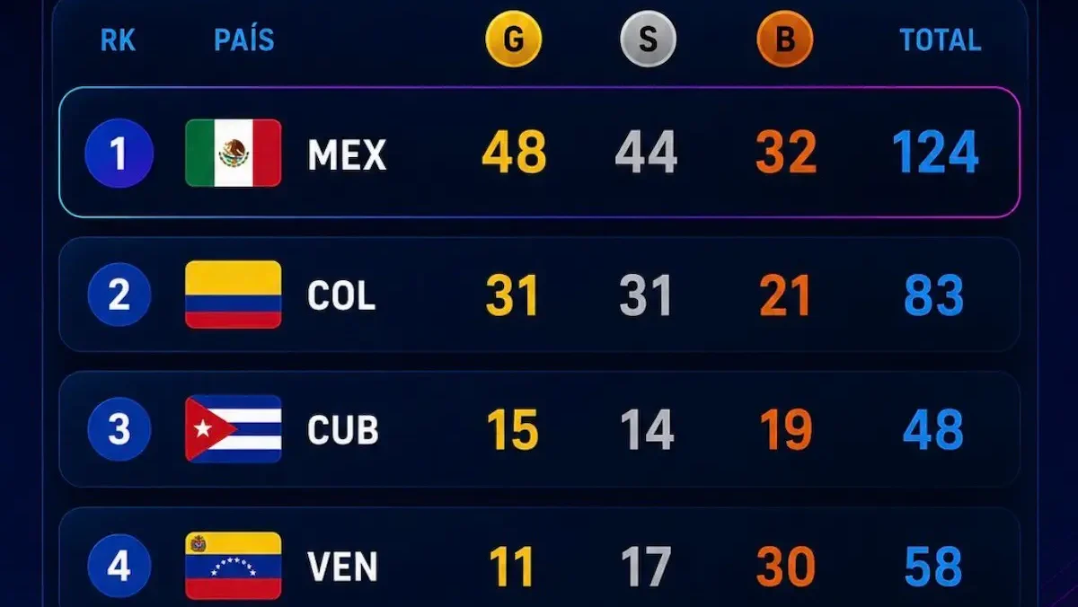 Medallero de los Juegos Centroamericanos y del Caribe en Santo Domingo, República Dominicana