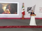 La Presidenta Claudia Sheinbaum durante su conferencia matutina desde Salón Guillermo Prieto en Palacio Nacional.