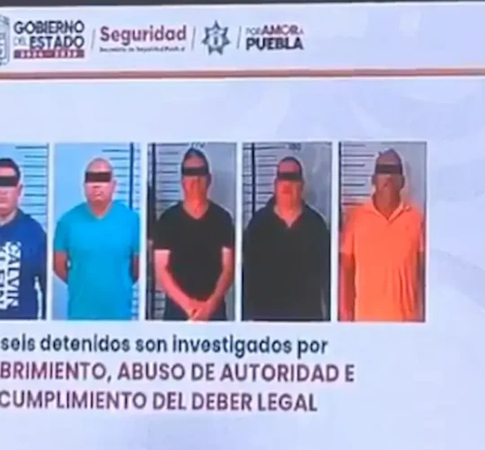 Seis secretarios y el director de Seguridad Pública de Tehuitzingo, Chila de la Sal, Chietla, Tlapacoya, Tlaola y Jopala quedaron detenido