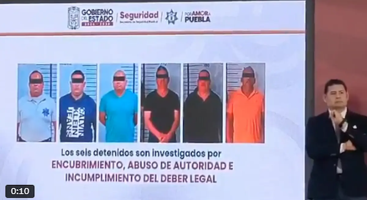 Seis secretarios y el director de Seguridad Pública de Tehuitzingo, Chila de la Sal, Chietla, Tlapacoya, Tlaola y Jopala quedaron detenido