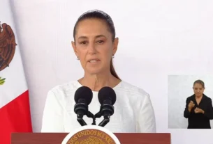 La Presidenta Claudia Sheinbaum durante su conferencia matutina desde Cuernavaca, Morelos.