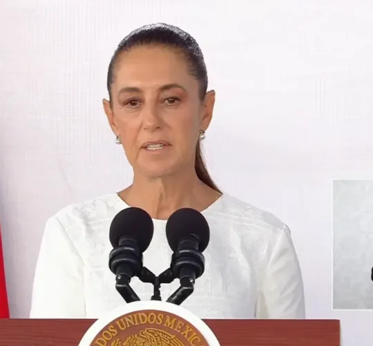 La Presidenta Claudia Sheinbaum durante su conferencia matutina desde Cuernavaca, Morelos.