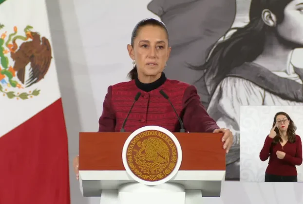 La Presidenta Claudia Sheinbaum inicia su conferencia matutina desde Salón Guillermo Prieto en Palacio Nacional.