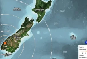 Mapa que indica el epicentro del sismo de 5.7 grados