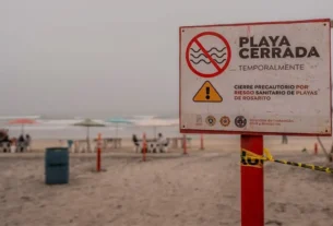 Aviso de riesgo sanitario en playas de México