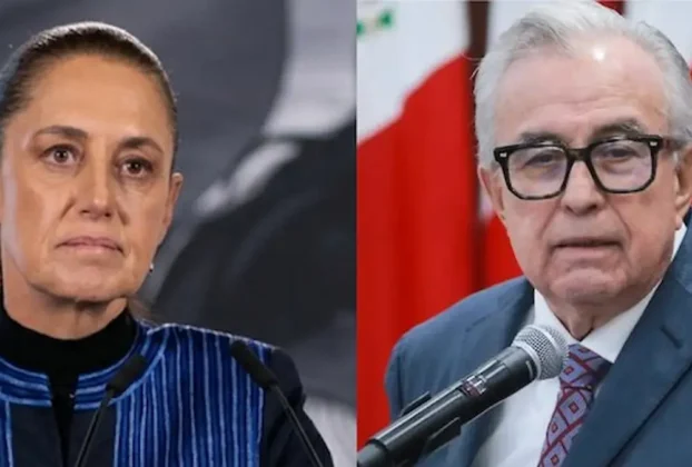 Presidenta de México, Claudia Sehinbaum y el gobernador con licencia de Sinaloa, Rubén Rocha Moya