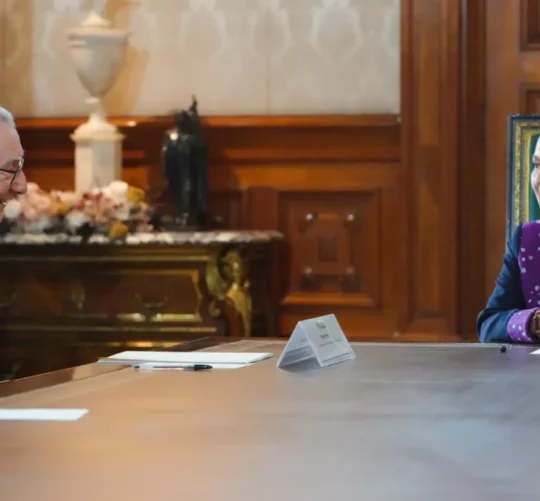 La presidenta Claudia Sheinbaum recibió en Palacio Nacional secretario de Estado del Vaticano, Pietro Parolin