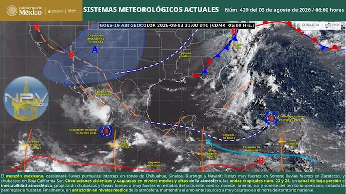 Imagen satelital de la república mexicana