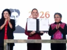 Luisa María presidenta Claudia Sheinbaum y la secretaria Anticorrupción y Buen Gobierno, Raquel Buenrostro