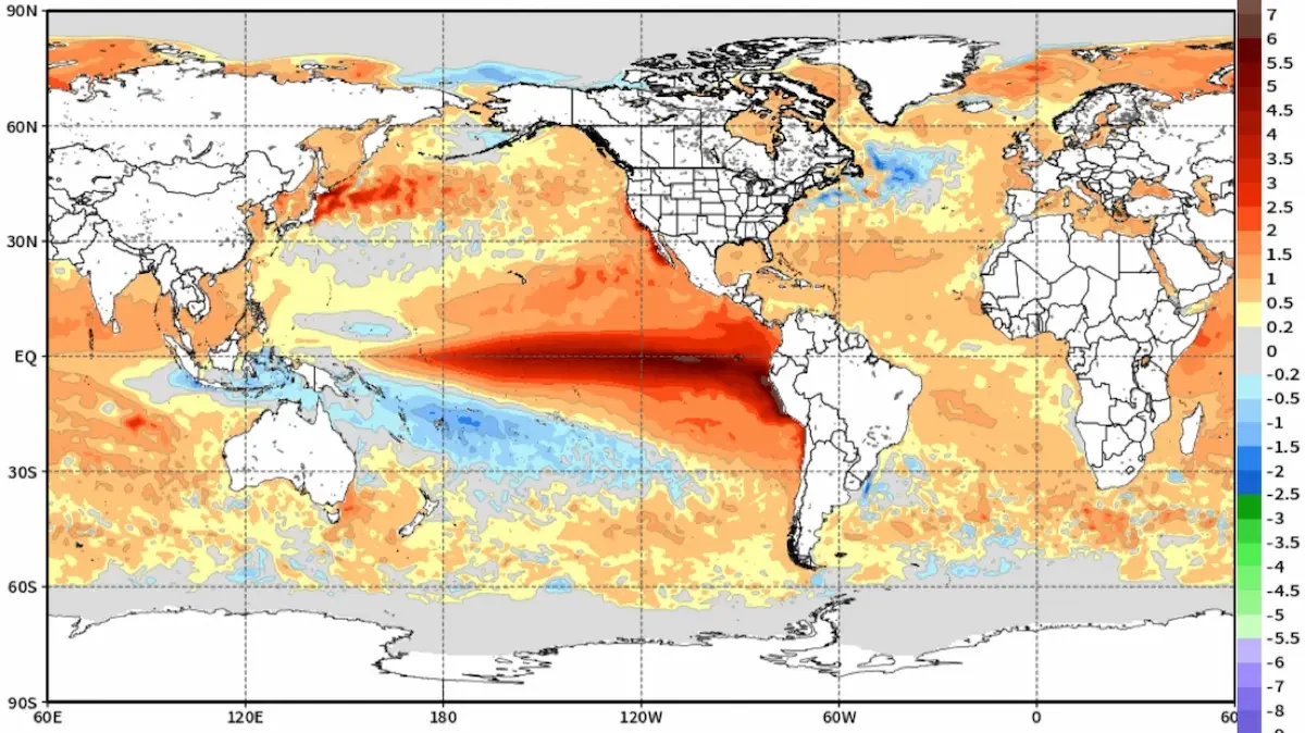 Imagen del fenómeno de "El Niño".