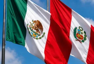 Banderas de México y Perú