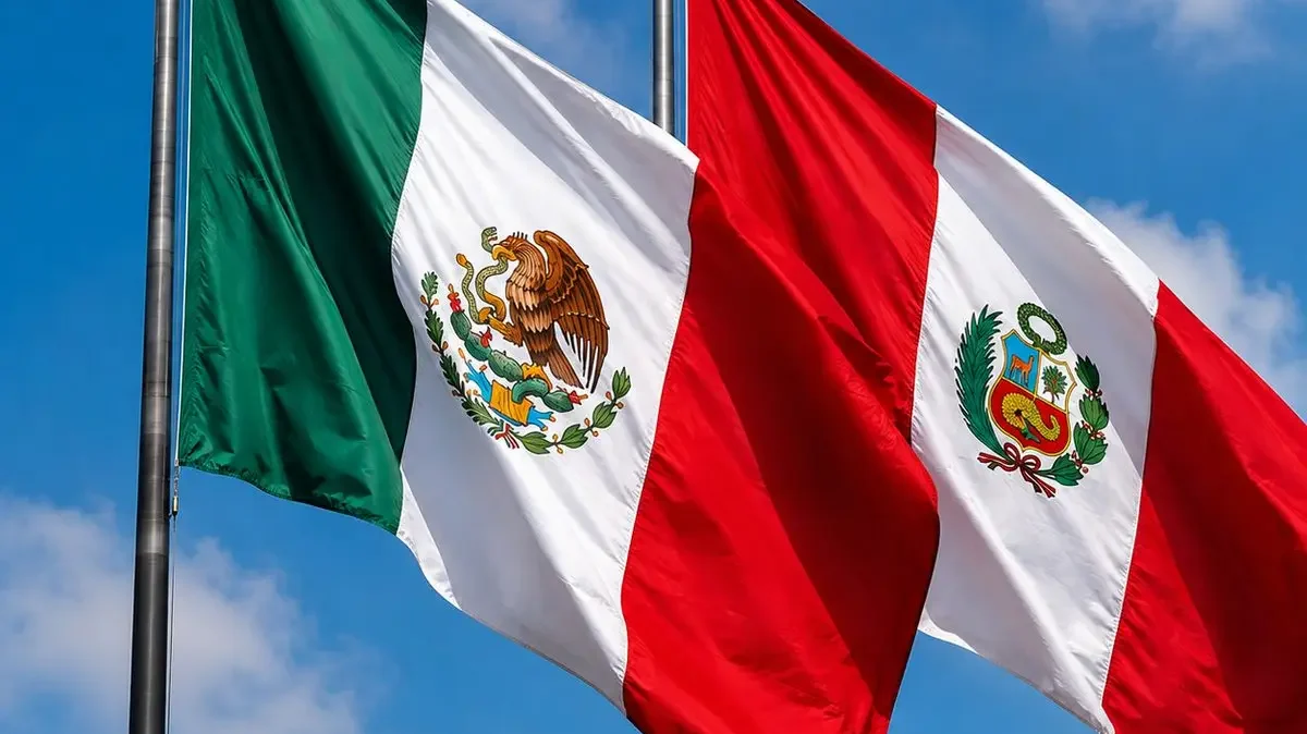 Banderas de México y Perú