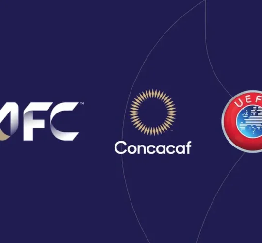 Logotipos de UEFA, AFC y Concacaf