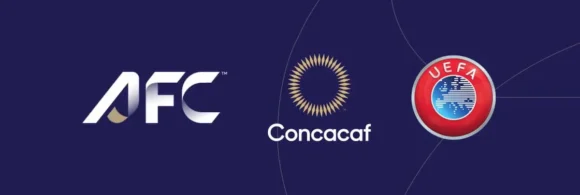 Logotipos de UEFA, AFC y Concacaf