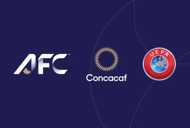Logotipos de UEFA, AFC y Concacaf
