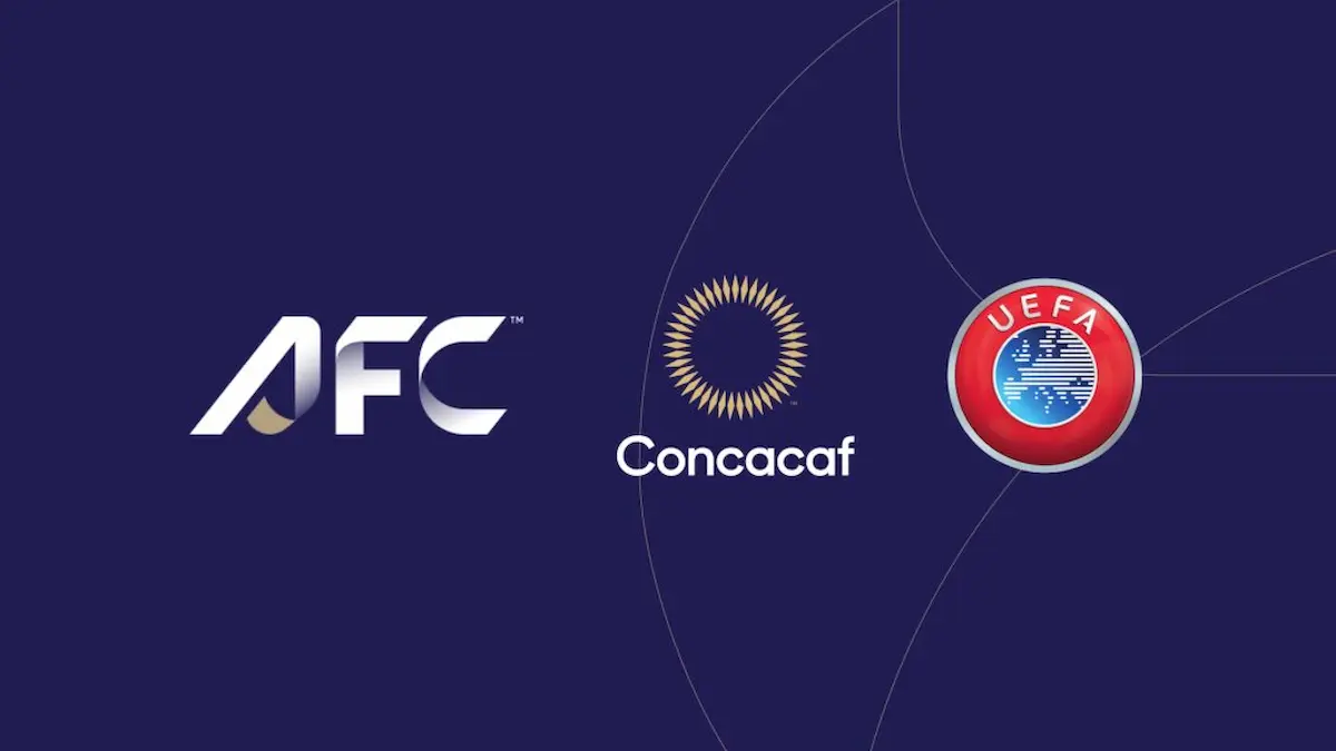 Logotipos de UEFA, AFC y Concacaf