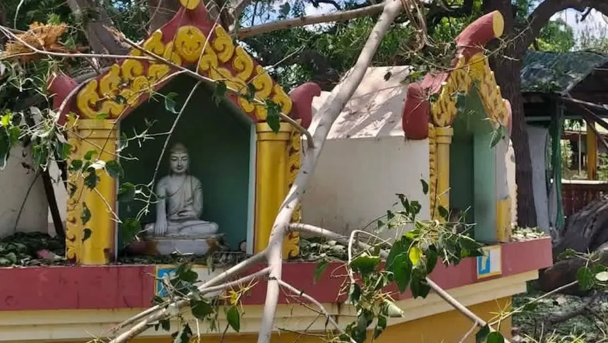 Monasterio budista afectado mientras personas participaban en un retiro de meditación