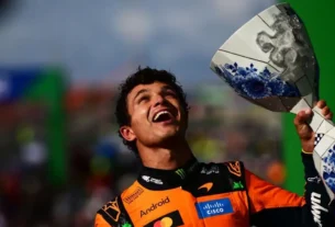 Lando Norris celebra su victoria en el GP de Países Bajos