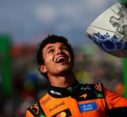 Lando Norris celebra su victoria en el GP de Países Bajos