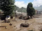 Inundaciones a causa de una fuerte crecida del río Bhotekoshi en Rasuwa