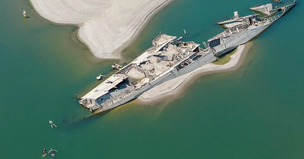 La bajante del río Danubio expuso buques de la Segunda Guerra Mundial y explosivos sin detonar