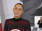 La Presidenta Claudia Sheinbaum durante su conferencia matutina desde Salón Guillermo Prieto en Palacio Nacional.