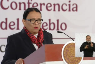 La secretaria de Gobernación, Rosa Icela Rodríguez Velázquez , sustituye a la presidenta Sheinbaum en la conferencia matutina desde Salón Guillermo Prieto en Palacio Nacional.