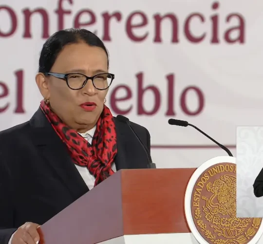 La secretaria de Gobernación, Rosa Icela Rodríguez Velázquez , sustituye a la presidenta Sheinbaum en la conferencia matutina desde Salón Guillermo Prieto en Palacio Nacional.