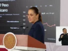 La Presidenta Claudia Sheinbaum durante su conferencia matutina desde Salón Guillermo Prieto en Palacio Nacional.